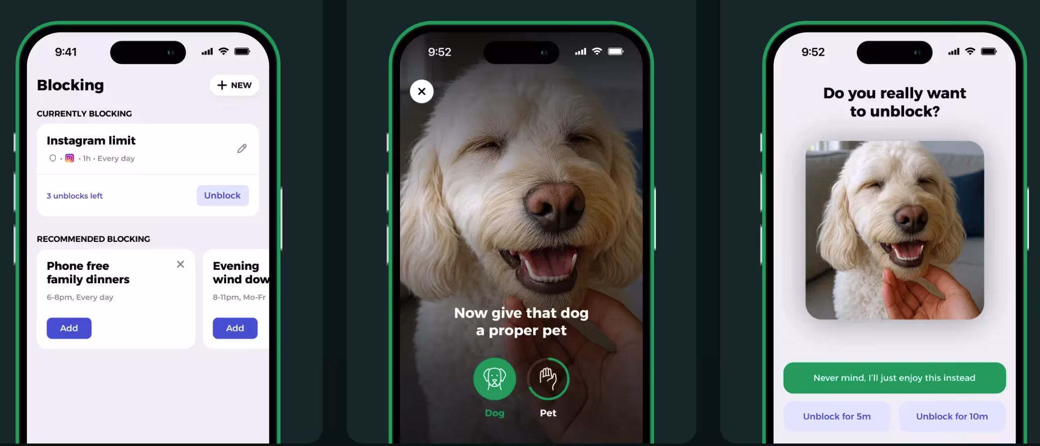 Pet a Dog to Unblock