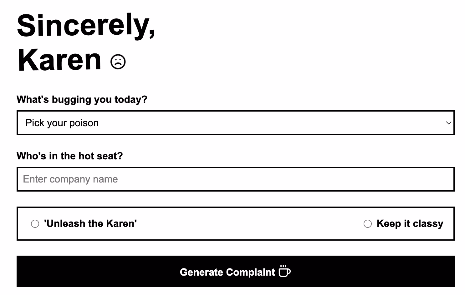 Sincerely Karen