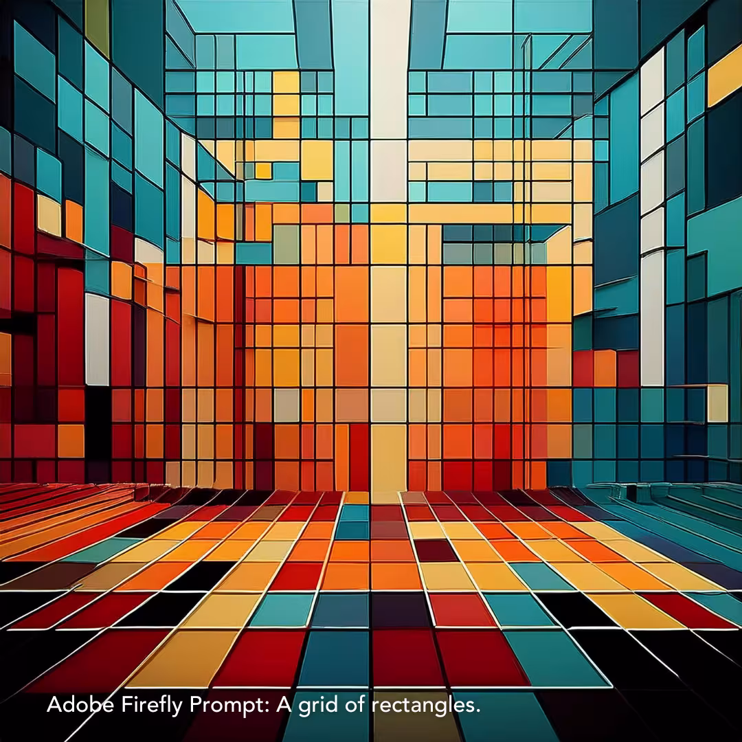 Adobe Firefly Prompt: A grid of rectangles.