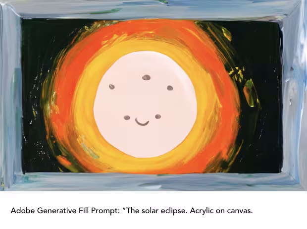 AI Generative Fill Prompt: The solar eclipse. Acrylic on canvas.
