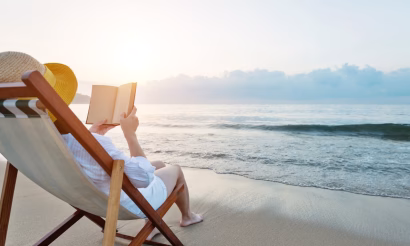 reading at the beach