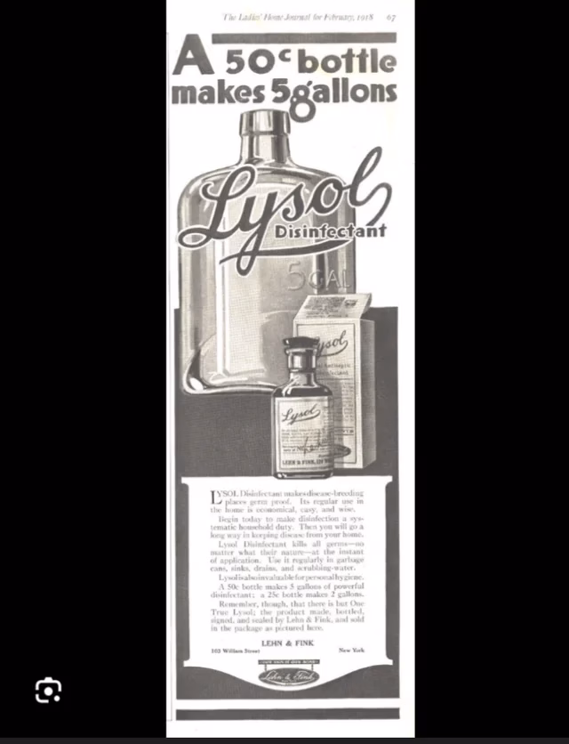 Lysol, 1918